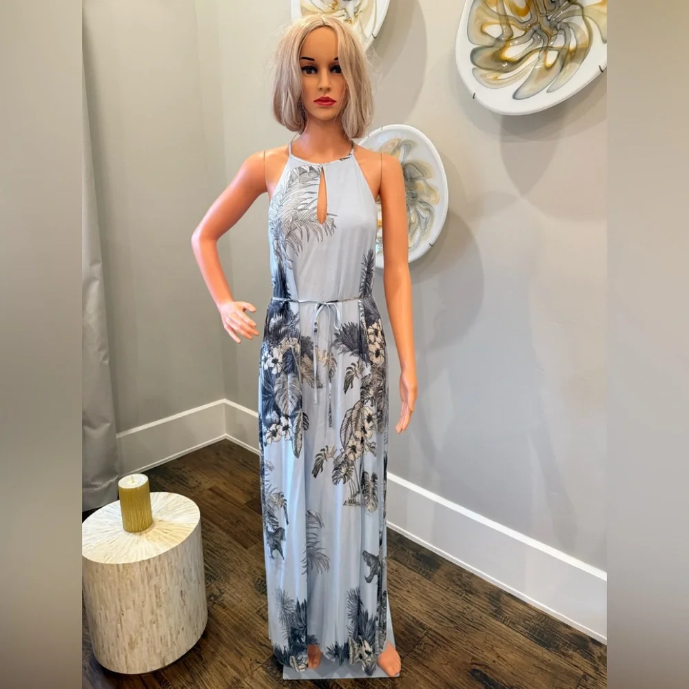 NEW MASSIMO DUTTI GORGEOUS ISLAND STYLE CLASSY MAXI DRESS W/A TIE AT THE WAIST - Picture 1 of 15